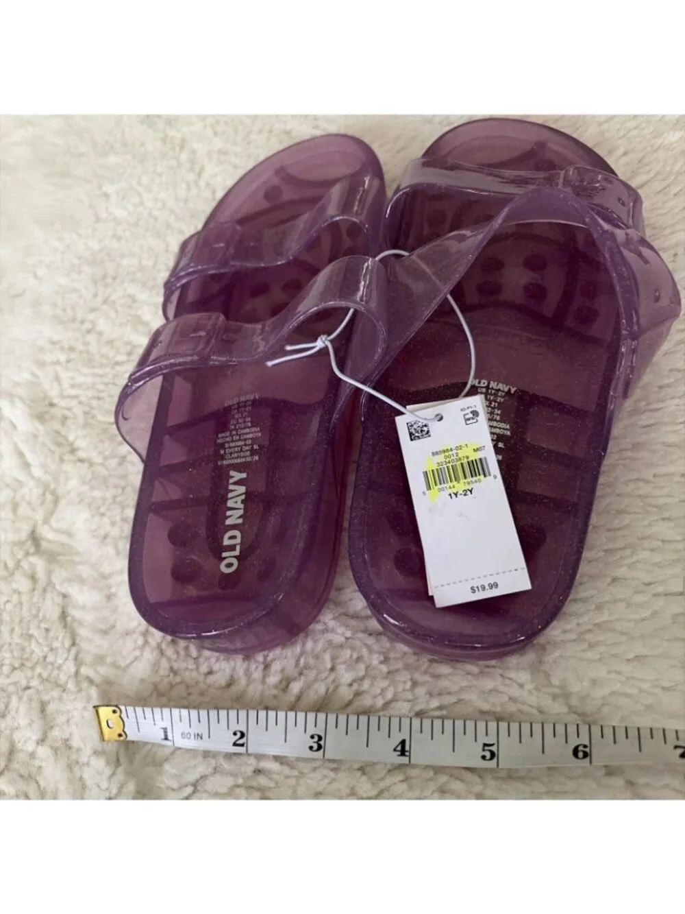 Old Navy Girls NWT Purple Jelly Slides 1Y-2Y